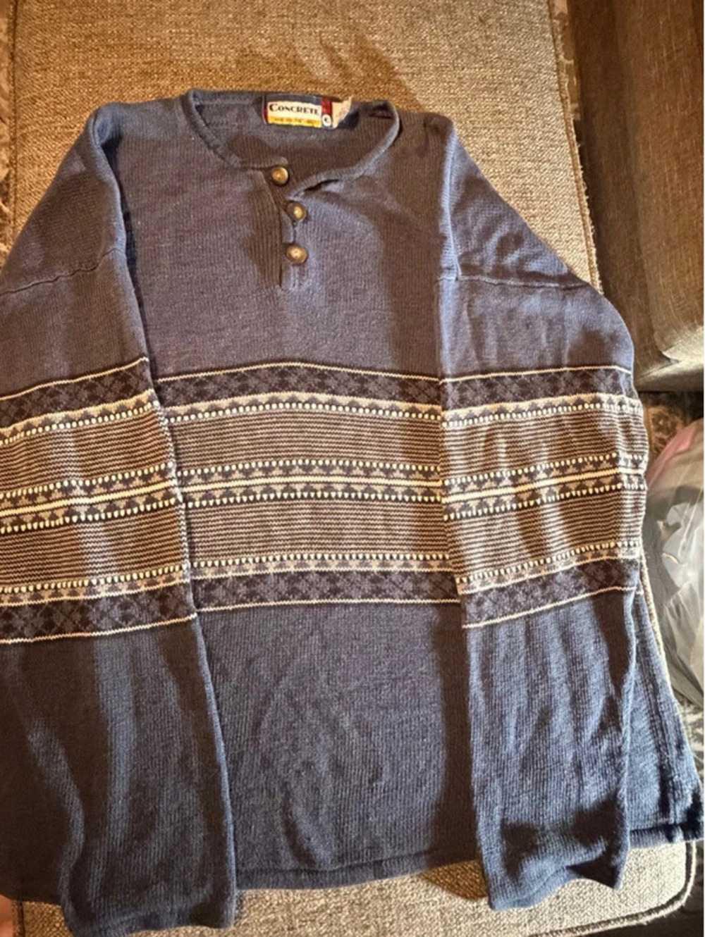 Vintage Concrete Made for the Street Sweater 90s Coogi Style